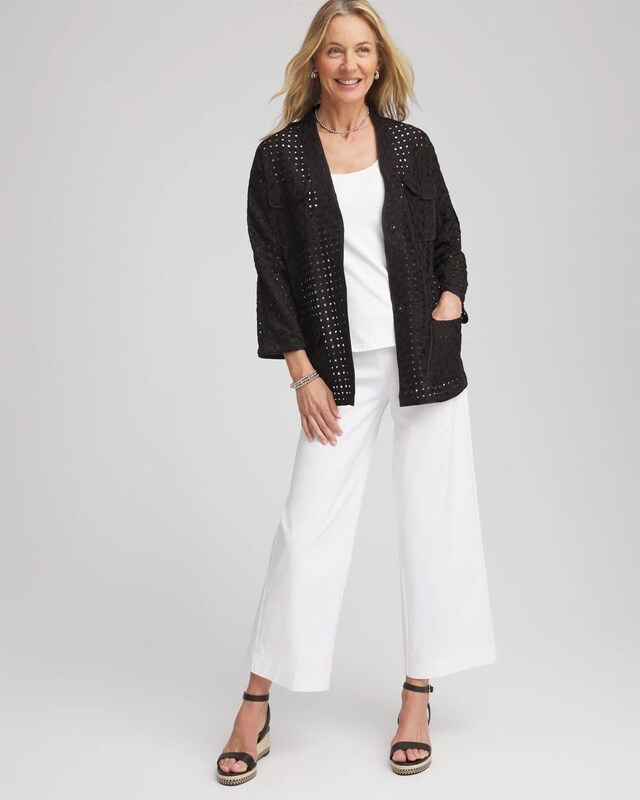 Open-Stitch Tie-Front Kimono Jacket - image 2